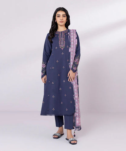 SAPPHIRE | UNSTITCHED 3 PIECE EMBROIDERED CAMBRIC SUIT