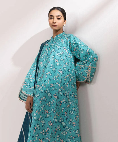 SAPPHIRE | UNSTITCHED 3 PIECE EMBROIDERED COTTON SATIN SUIT