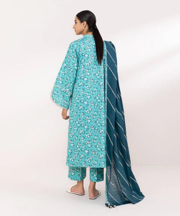 SAPPHIRE | UNSTITCHED 3 PIECE EMBROIDERED COTTON SATIN SUIT