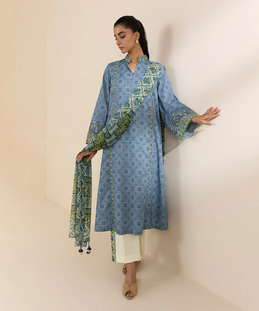 SAPPHIRE | UNSTITCHED 3 PIECE EMBROIDERED LAWN SUIT