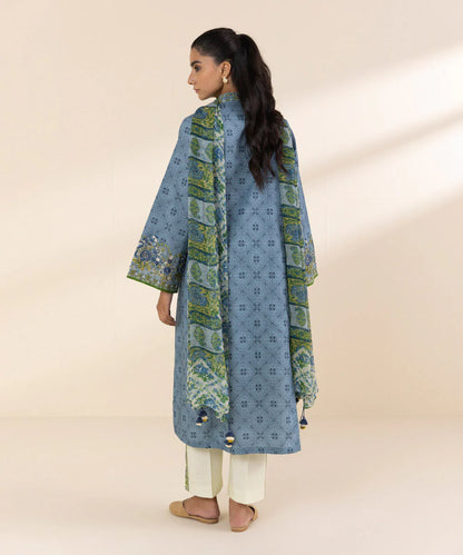 SAPPHIRE | UNSTITCHED 3 PIECE EMBROIDERED LAWN SUIT