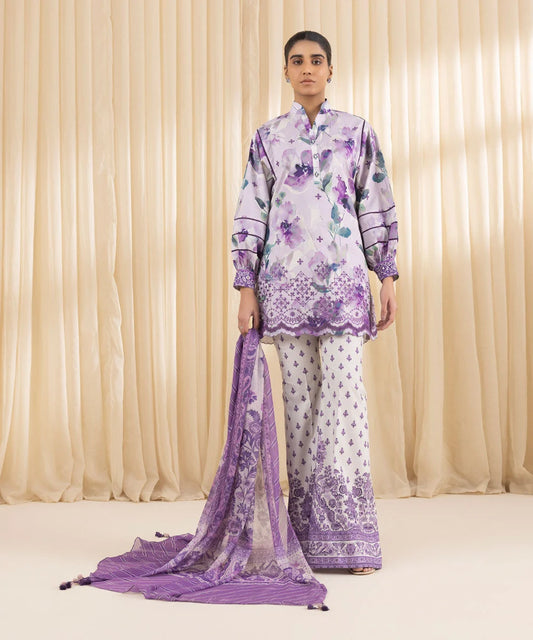SAPPHIRE | UNSTITCHED 3 PIECE EMBROIDERED LAWN SUIT