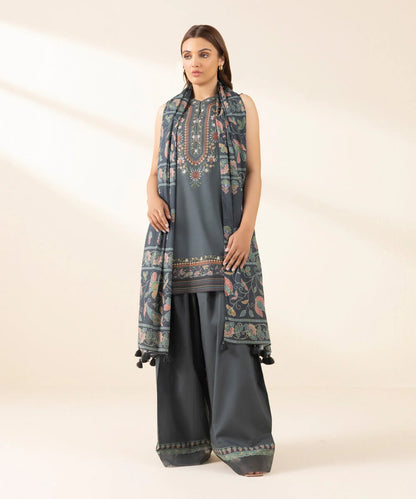SAPPHIRE | UNSTITCHED 3 PIECE EMBROIDERED LAWN SUIT