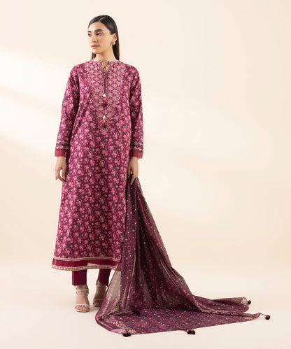 SAPPHIRE | UNSTITCHED 3 PIECE EMBROIDERED LAWN SUIT