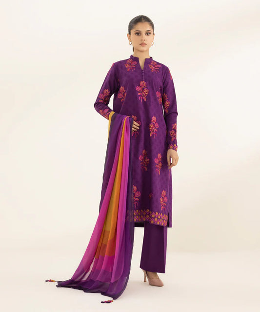 SAPPHIRE | UNSTITCHED 3 PIECE EMBROIDERED JACQUARD SUIT