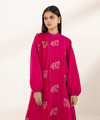SAPPHIRE | UNSTITCHED 3 PIECE EMBROIDERED COTTON SATIN SUIT