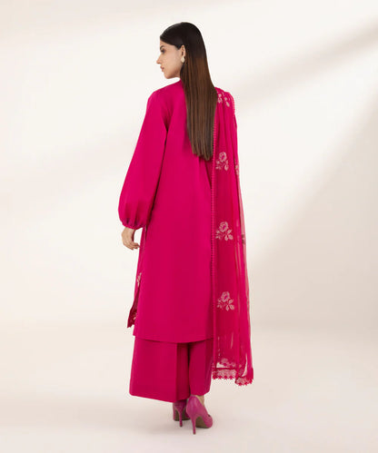 SAPPHIRE | UNSTITCHED 3 PIECE EMBROIDERED COTTON SATIN SUIT