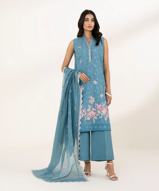 SAPPHIRE | UNSTITCHED 2 PIECE EMBROIDERED JACQUARD SUIT