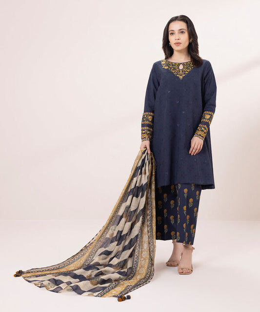 SAPPHIRE | UNSTITCHED 3 PIECE EMBROIDERED JACQUARD SUIT