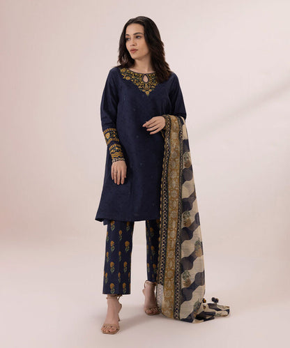 SAPPHIRE | UNSTITCHED 3 PIECE EMBROIDERED JACQUARD SUIT