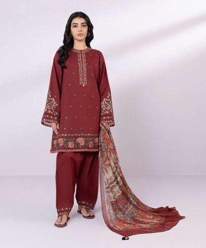 SAPPHIRE | UNSTITCHED 3 PIECE EMBROIDERED LAWN SUIT