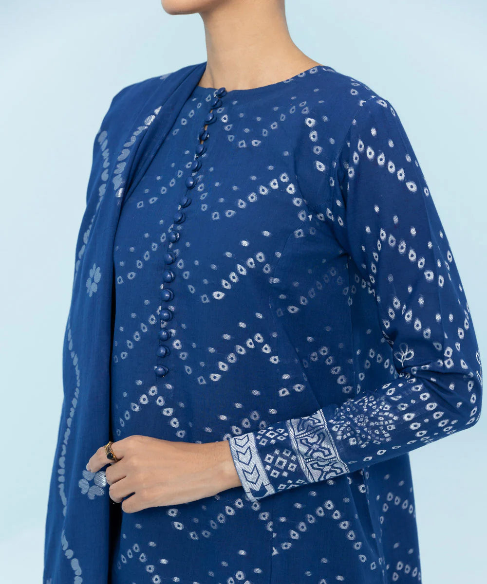Sapphire | Unstitched 3 Piece Dyed Jacquard Suit