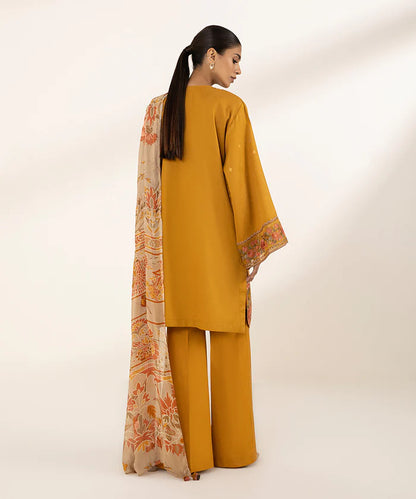 SAPPHIRE | UNSTITCHED 3 PIECE EMBROIDERED COTTON SATIN SUIT