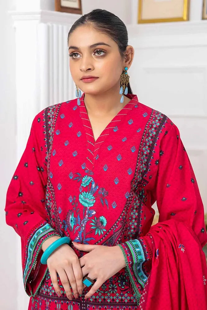 GUL AHMED | 3PC UNSTITCHED PRINTED KHADDAR SUIT