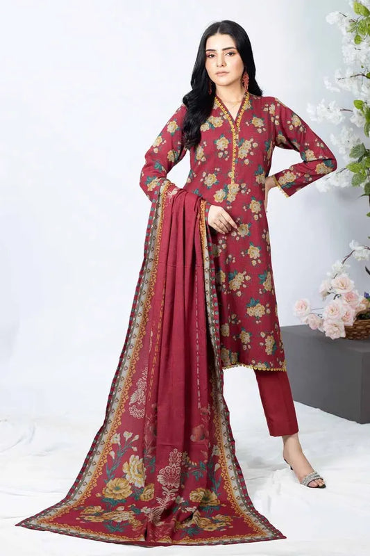 GUL AHMED | 3PC UNSTITCHED PRINTED DHANAK SUIT