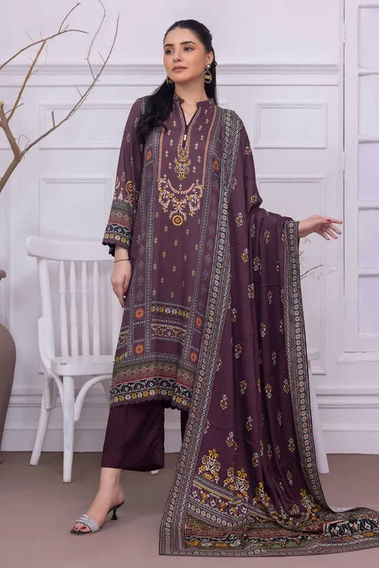 GUL AHMED | 3PC UNSTITCHED PRINTED COTAIL SUIT