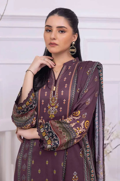 GUL AHMED | 3PC UNSTITCHED PRINTED COTAIL SUIT