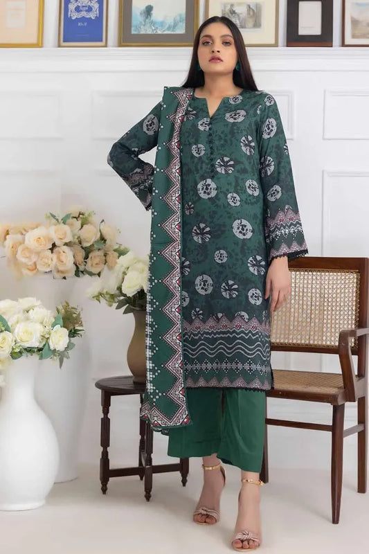 GUL AHMED | 3PC UNSTITCHED PRINTED LINEN SUIT