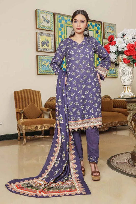GUL AHMED | 3PC UNSTITCHED PRINTED KHADDAR SUIT