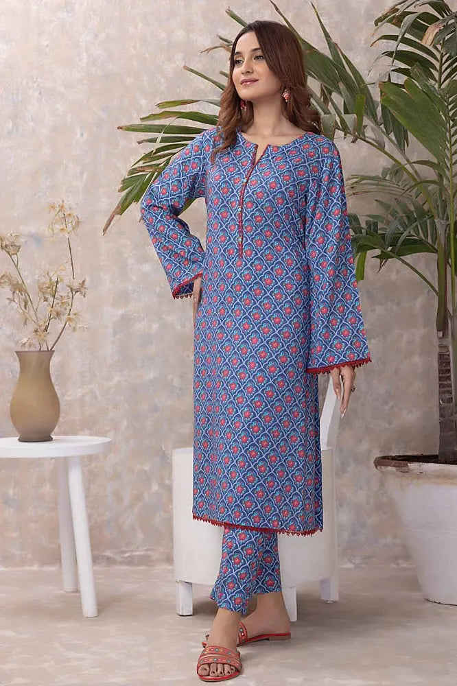 GUL AHMED | 2PC UNSTITCHED PRINTED LINEN SUIT