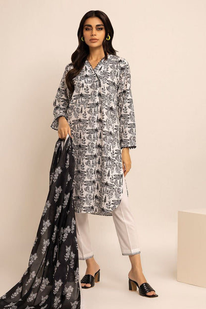 Khaadi | 3 Piece Unstitched Cambric Suit | ACA231006-Black