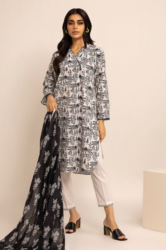 Khaadi | 3 Piece Unstitched Cambric Suit | ACA231006-Black