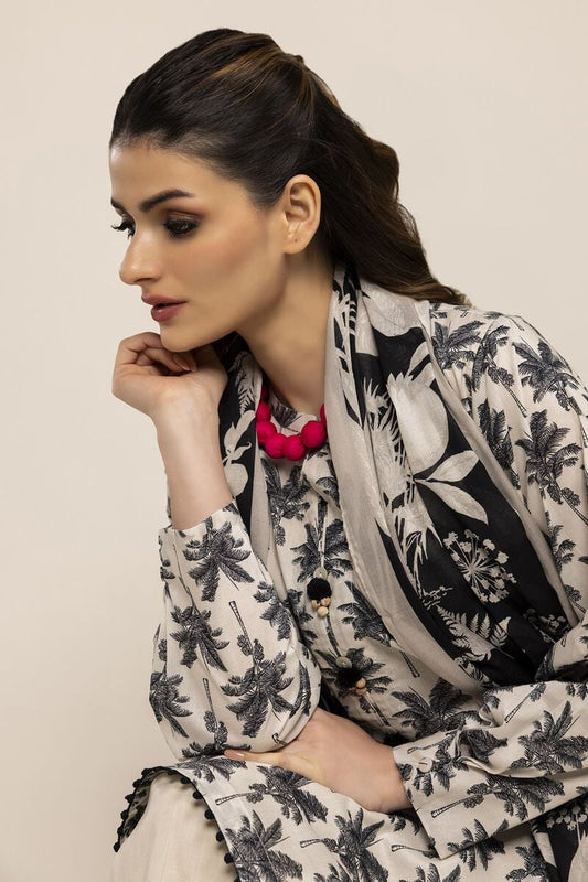 Khaadi | 3 Piece Unstitched Cambric Suit | ACA231008-BEIGE