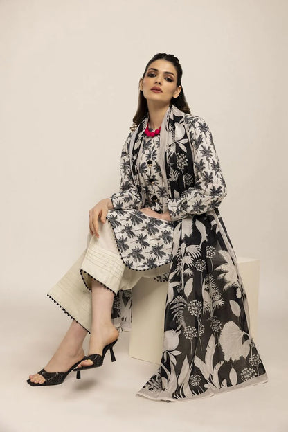 Khaadi | 3 Piece Unstitched Cambric Suit | ACA231008-BEIGE