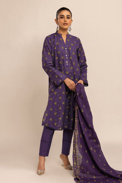 KHAADI | UNSTITCHED 3 PIECE PRINTED KHADDAR SUIT