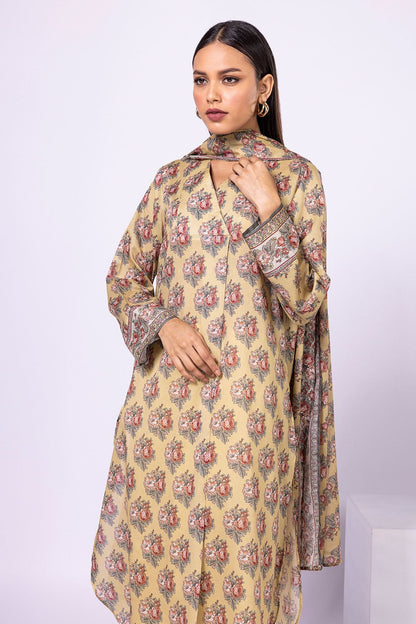 Khaadi | 3 Piece Unstitched Lawn-Top, Bottom & Dupatta | ALA230522-Yellow