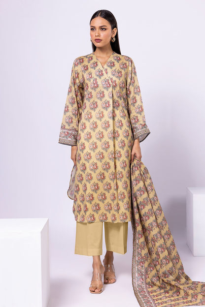Khaadi | 3 Piece Unstitched Lawn-Top, Bottom & Dupatta | ALA230522-Yellow