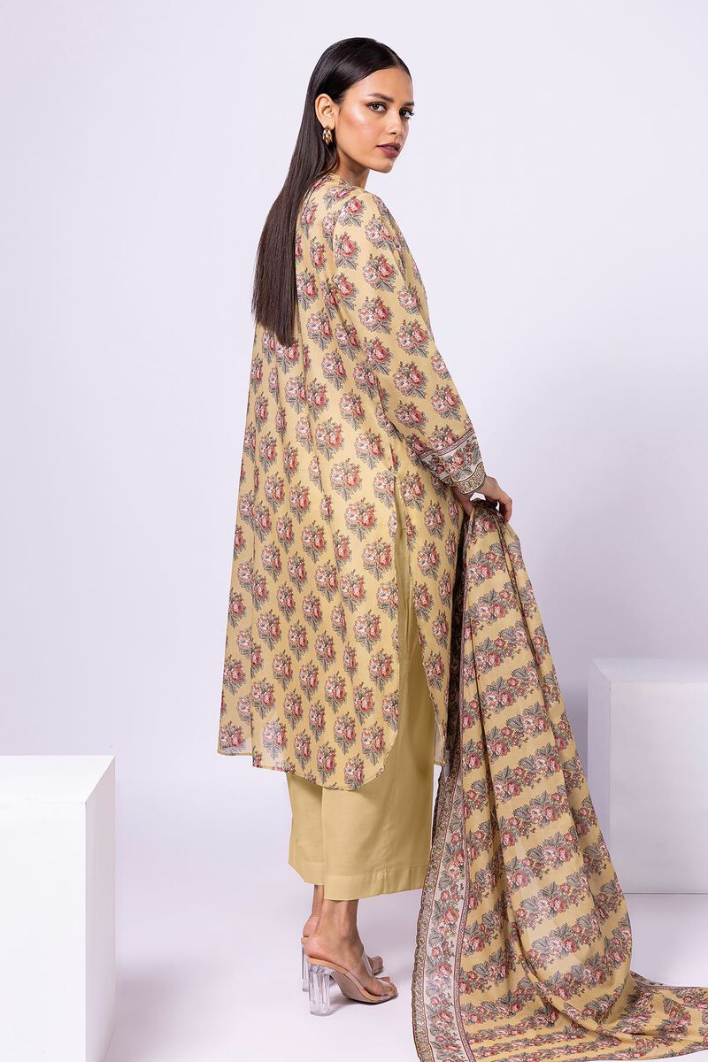 Khaadi | 3 Piece Unstitched Lawn-Top, Bottom & Dupatta | ALA230522-Yellow