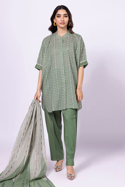 Khaadi | 3 Piece Unstitched Lawn-Top, Bottom & Dupatta | ALA230537-Green