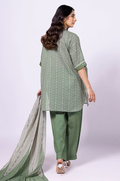 Khaadi | 3 Piece Unstitched Lawn-Top, Bottom & Dupatta | ALA230537-Green