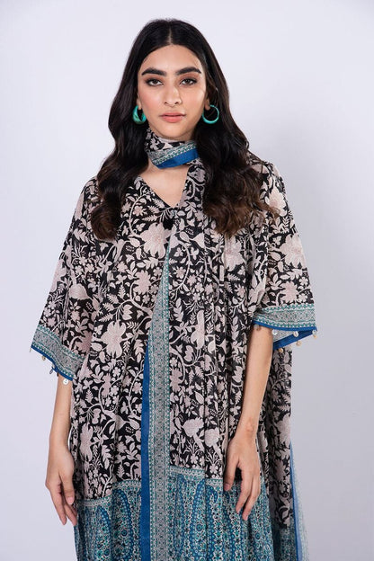 Khaadi | 3 Piece Unstitched Lawn-Top, Bottom & Dupatta | ALA230539-Black