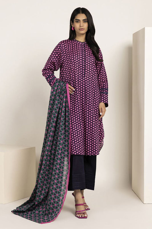 Khaadi | 3 Piece Unstitched Lawn Suit | ALA230825-Black