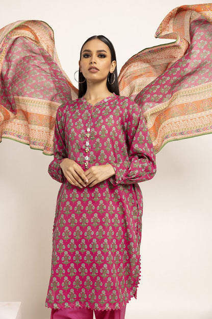 Khaadi | 3 Piece Unstitched Lawn Suit | ALA230901-PINK