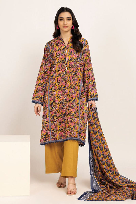 Khaadi | 3 Piece Unstitched Lawn Suit | ALA230904-Yellow