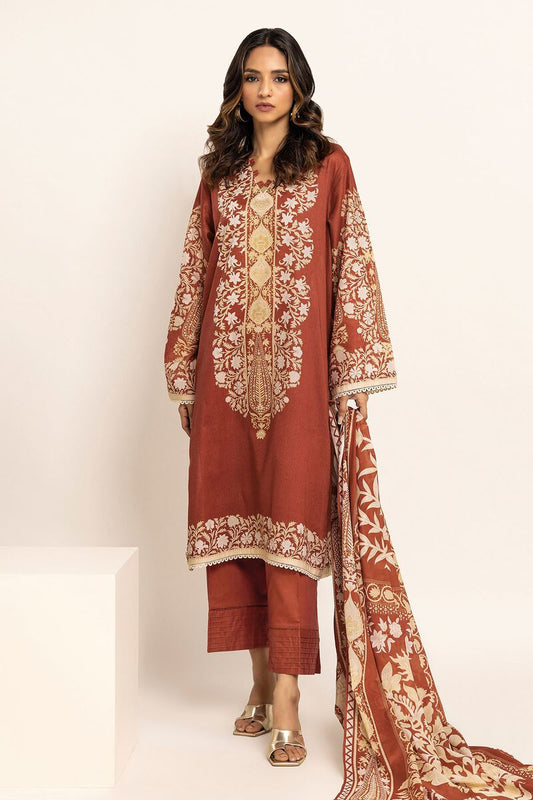 Khaadi | 3 Piece Unstitched Lawn Suit | ALA230915-RED