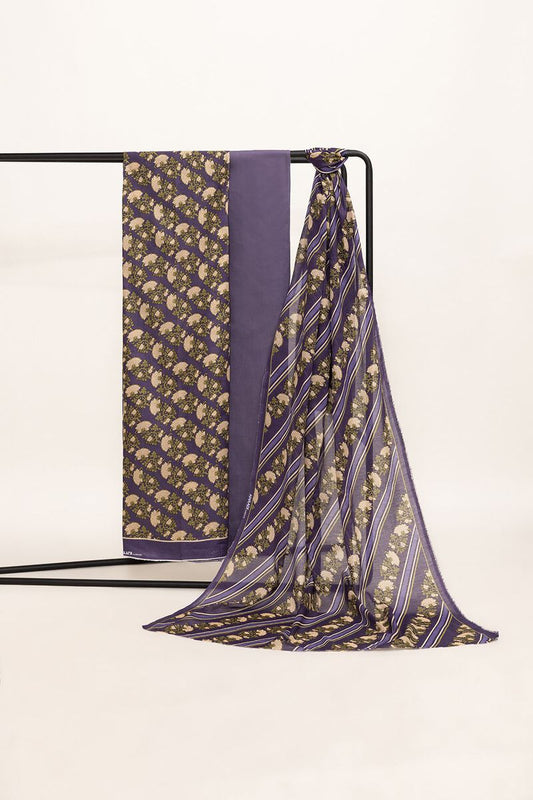 Khaadi | 3 Piece Unstitched Lawn Suit | ALA230917-Purple