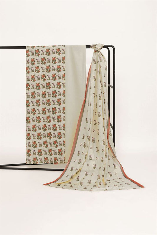 Khaadi | 3 Piece Unstitched Lawn Suit | ALA230918-off-white