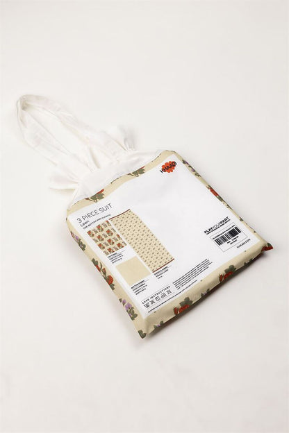 Khaadi | 3 Piece Unstitched Lawn Suit | ALA230918-off-white