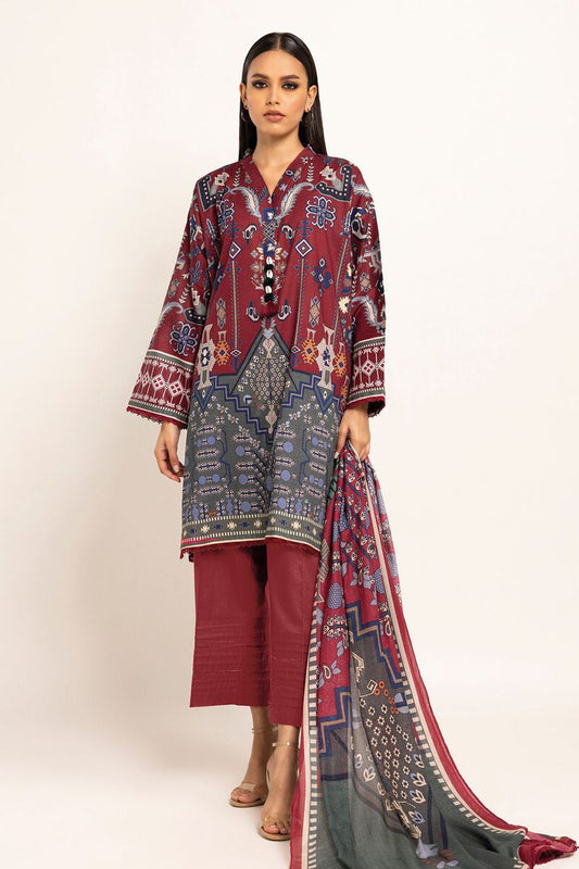 Khaadi | 3 Piece Unstitched Lawn Suit | ALA230927-TEAL