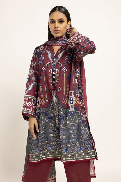 Khaadi | 3 Piece Unstitched Lawn Suit | ALA230927-TEAL