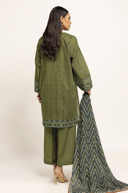 Khaadi | 3 Piece Unstitched Lawn Suit | ALA230929-GREEN