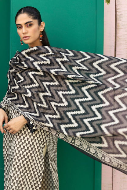 Khaadi | 3 Piece Unstitched Printed Lawn Suit | ALA231209 - Cream
