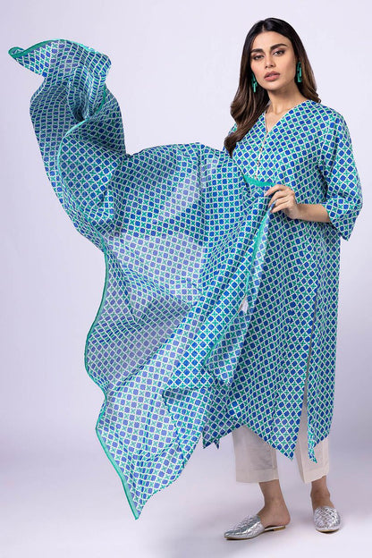 Khaadi | 3 Piece Unstitched Lawn-Top, Bottom & Dupatta | ALA23141-Green