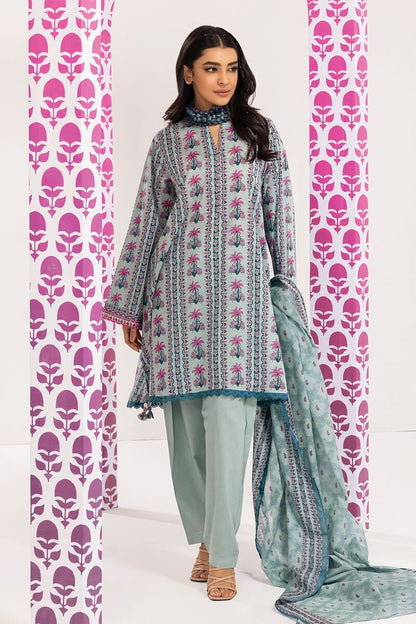 Khaadi | 3 Piece Unstitched Printed Lawn Suit | ALA240105-Green