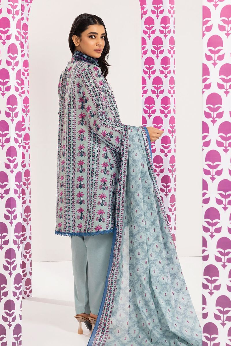 Khaadi | 3 Piece Unstitched Printed Lawn Suit | ALA240105-Green