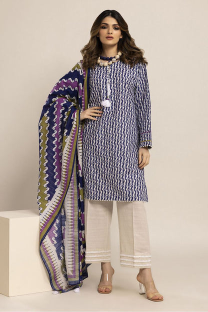 KHAADI | UNSTITCHED 3 PIECE PRINTED LIGHT KHADDAR SUIT